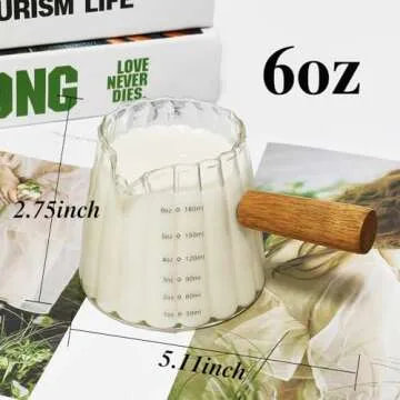 TIWPAJS Espresso Cups With Wood Handle 6oz, Espresso Accessories, Milk Frothing Pitcher, Glass Measuring Cup, Shot Glass