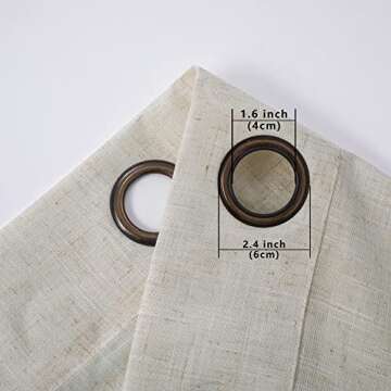 Tan Beige Bronze Grommet Linen Blend Sheer Curtains 92 Inches Long for Living Room