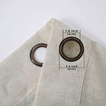 Tan Beige Bronze Grommet Linen Blend Sheer Curtains 92 Inches Long for Living Room
