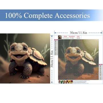 JFYHAB Sea Turtle Diamond Painting Kits for Adults-Sea Turtle Diamond Art Kits for Adults Kids,Sea Turtle Gem Art Kits for Adults for Gift Home Wall Decor 12x12inch