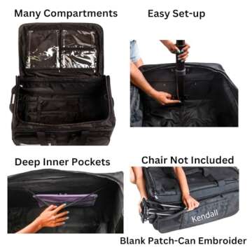Dance Bag with Garment Rack – Collapsible Costume Rolling Duffel Bag with Wheels for Competition, Shows, Performances, Travel and More by Kendall Country – 28 inch luggage (Midnight Blue, 28-Inch)