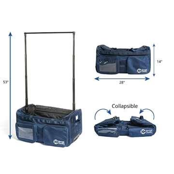 Dance Bag with Garment Rack – Collapsible Costume Rolling Duffel Bag with Wheels for Competition, Shows, Performances, Travel and More by Kendall Country – 28 inch luggage (Midnight Blue, 28-Inch)