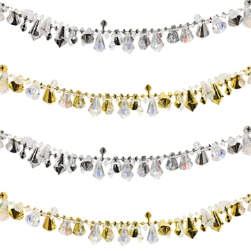 Jishi 16ft Gold & Iridescent Bead Garland for Christmas