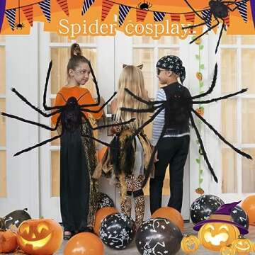 FathiSooc Halloween Spider Costume Party Decorations-Halloween Candy Spider Props with Straps for Ki...