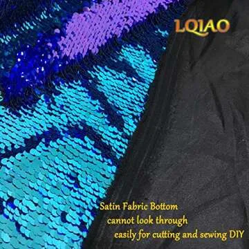 LQIAO Mermaid Sequin Fabric Reversible-Turquoise Purple 1 Yard