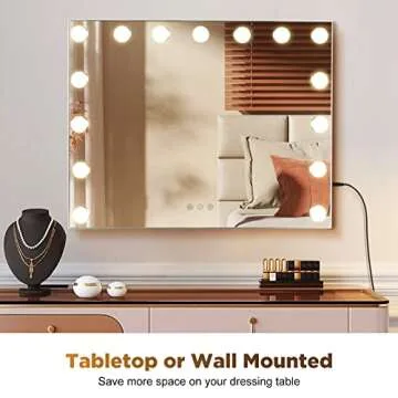 Hollywood Vanity Mirror with Lights - 15 LED Bulbs