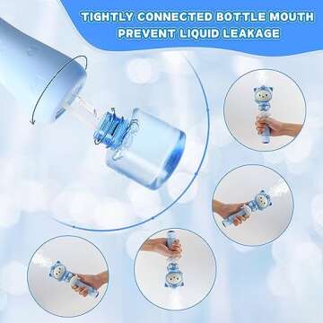 Automatic Bubble Wand for Kids 3-5 Light and Music Bubble Machine Electric Bubble Maker Boys Girls Gift for 2 3 4 5 6 7 8 Year Old Bubbles Toys Toddlers for Birthday Outdoor Wedding Party (Blue)