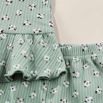 COORALLY Toddler Baby Girl Ruffled Summer Outfit Set