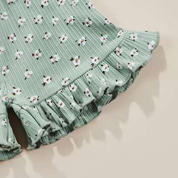 COORALLY Toddler Baby Girl Ruffled Summer Outfit Set