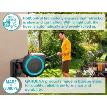 GARDENA 115' Retractable Garden Hose Reel Wall Mounted Automatic