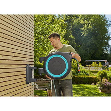 GARDENA 115' Retractable Garden Hose Reel Wall Mounted Automatic