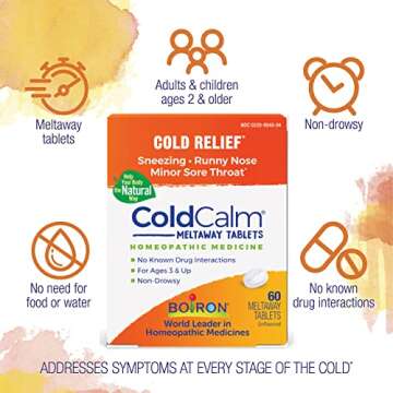 Boiron Oscillococcinum 36 doses and Coldcalm 60 Tablets Pack - Homeopathic Medicine for Flu-Like Symptoms & Cold Calm Relief for Adults and Kids