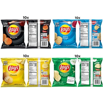 Lay's 40 Pack Potato Chips Variety - 4 Flavors