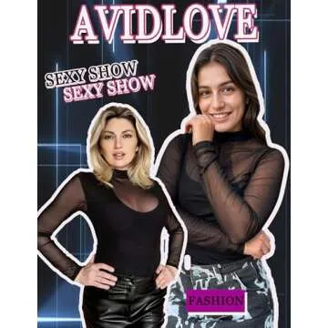 Avidlove Long Sleeve Mesh Top for Women | Sexy Black XL