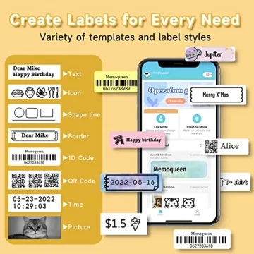 Portable Phomemo D30 Label Maker with Bluetooth & Tape