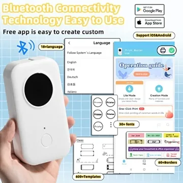 Portable Phomemo D30 Label Maker with Bluetooth & Tape
