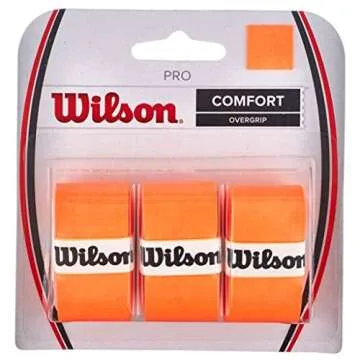 WILSON Pro Overgrip Comfort - 3 Pack - Stylish Burn Orange for Enhanced Grip