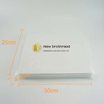 New brothread Tear Away Machine Embroidery Stabilizer Backing 10"x12" - 200 Precut Sheets - Medium W...