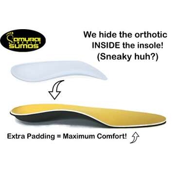 Samurai Insoles Sumos- Super-Padded Orthotics for Flat Feet- Perfect for Work Boots, Roomy Sneakers ...