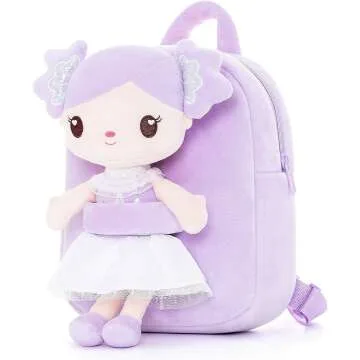 Toddler Backpack with Candy Purple Doll - 9"