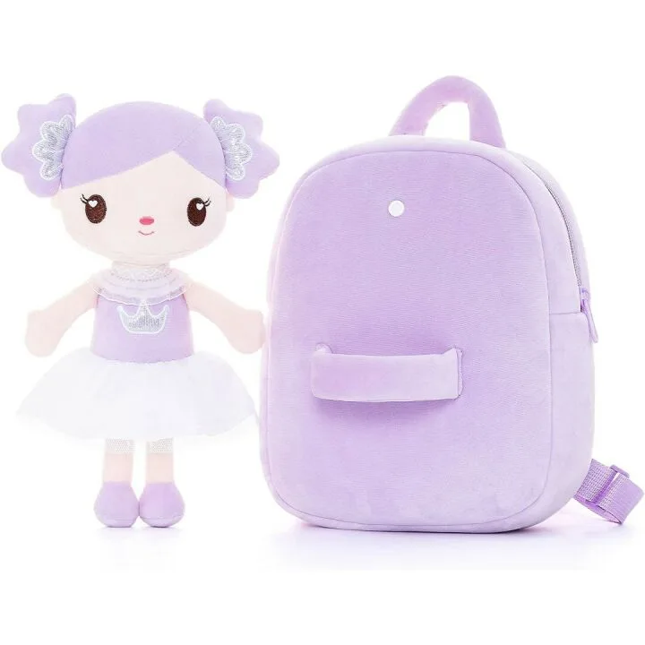 Toddler Backpack with Candy Purple Doll - 9"