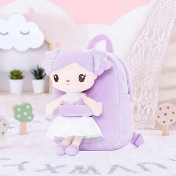 Toddler Backpack with Candy Purple Doll - 9"