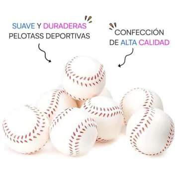 Neliblu Baseball Sports Themed 2.5in Foam Squeeze Balls for Stress and Anxiety Relief - Baseball Sport Stress Balls - Bulk Baseball Party Favors and Decoration - Improve Grip and Dexterity - 1 Dozen