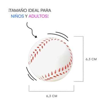 Neliblu Baseball Sports Themed 2.5in Foam Squeeze Balls for Stress and Anxiety Relief - Baseball Sport Stress Balls - Bulk Baseball Party Favors and Decoration - Improve Grip and Dexterity - 1 Dozen