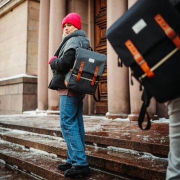 Modoker Vintage Laptop Backpack for Women Men,Travel Backpacks with USB Charging Port Fashion Backpack Fits 15.6Inch Notebook, Grey