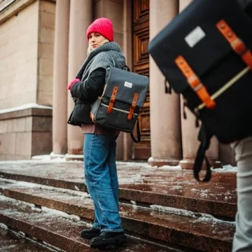 Modoker Vintage Laptop Backpack for Women Men,Travel Backpacks with USB Charging Port Fashion Backpack Fits 15.6Inch Notebook, Grey