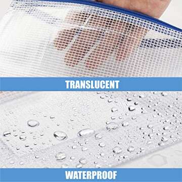 Sooez 24 Pack Mesh Zipper Pouch Bags with Label Pocket, Small Pencil Case Pouch for Organizing, Clear Plastic Pencil Pouches Bulk for School Supplies Storage, Money Envelopes for Cash, 9.1×4.7 Inches