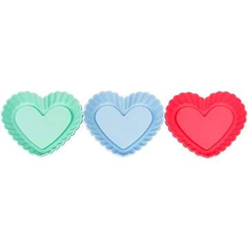 Heart-Shaped Tartlet Silicone Molds Set of 6 by LURCH Germany