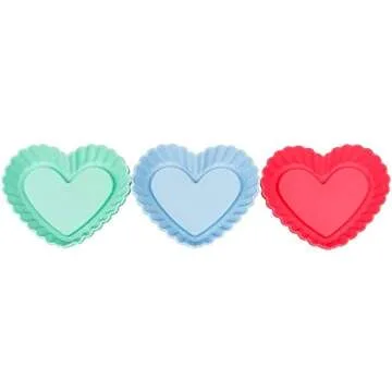 Heart-Shaped Tartlet Silicone Molds Set of 6 by LURCH Germany