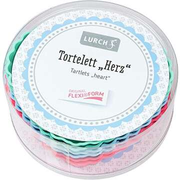 Heart-Shaped Tartlet Silicone Molds Set of 6 by LURCH Germany