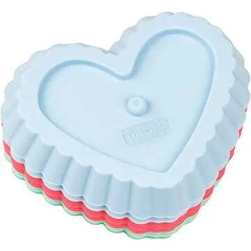 Heart-Shaped Tartlet Silicone Molds Set of 6 by LURCH Germany