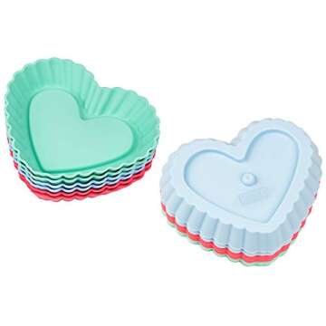 Heart-Shaped Tartlet Silicone Molds Set of 6 by LURCH Germany