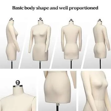 Adjustable Bonnlo Female Dress Form with Metal Base