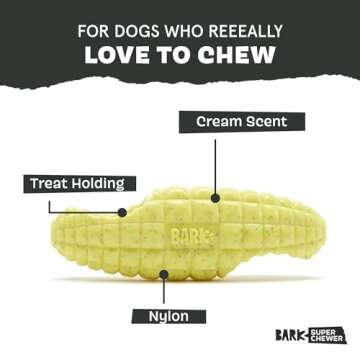 Barkbox Super Chewer Tough Dog Chew Toys for Aggressive Chewers, Treat Dispensing (Husky Corn - Larg...