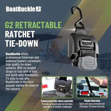 BoatBuckle G2 Retractable Transom Tie-Down | Heavy Duty