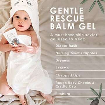 VIVAIODAYS - Olive Oil Rescue Balm Gel to Soothe Skin, Prevent Diaper Rash & Relieve Eczema, Gel Moi...