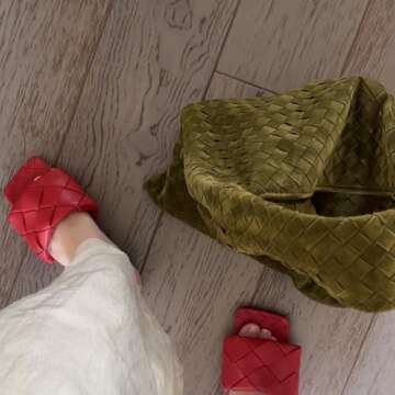 Slouchy Woven Suede Hobo Bags Women Trendy Suede Purse Crossbody Crescent Shoulder Satchel Work Bag Top Handle Tote Handbag