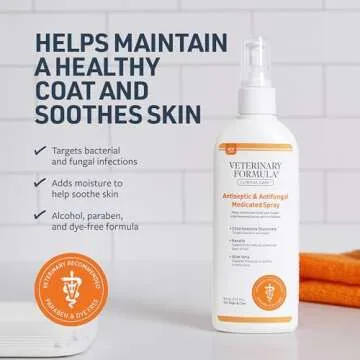 Veterinary Formula Clinical Care Antiseptic and Antifungal Medicated Spray for Dogs & Cats, 8 Fl Oz (1 Pack)