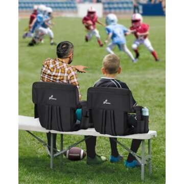 Sportneer Stadium Seats for Bleachers, Bleacher Chairs with Back and Cushion Bleacher Seats with Bac...