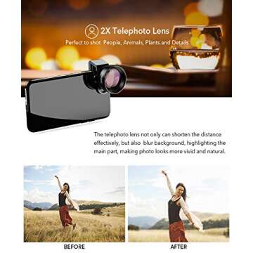 Apexel 5 in 1 Mobile Lens Set for Stunning Photos