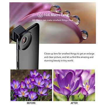 Apexel 5 in 1 Mobile Lens Set for Stunning Photos