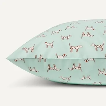 Amazon Basics Kids' Organic Cotton Sheet Set with Spotted Dogs