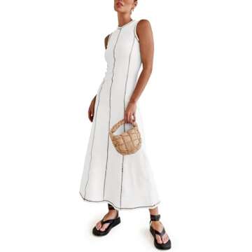 Stylish Wenrine Sleeveless T Shirt Dress for Summer