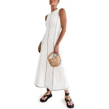 Stylish Wenrine Sleeveless T Shirt Dress for Summer