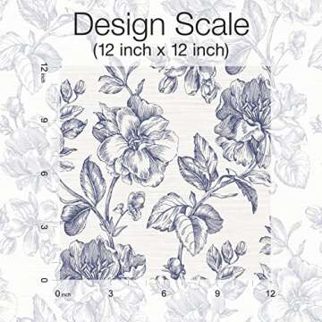 RoomMates Tamara Day RMK12577RL Blue Flower Girl Peel and Stick Wallpaper