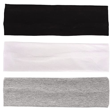 MapofBeauty Stretchy Cotton Yoga Headbands 3 Pack